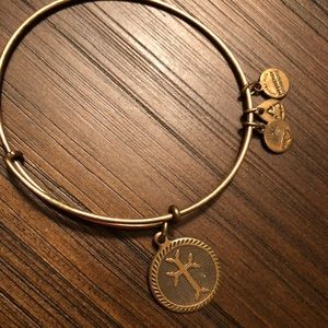 Gold cross Alex and ani bangle